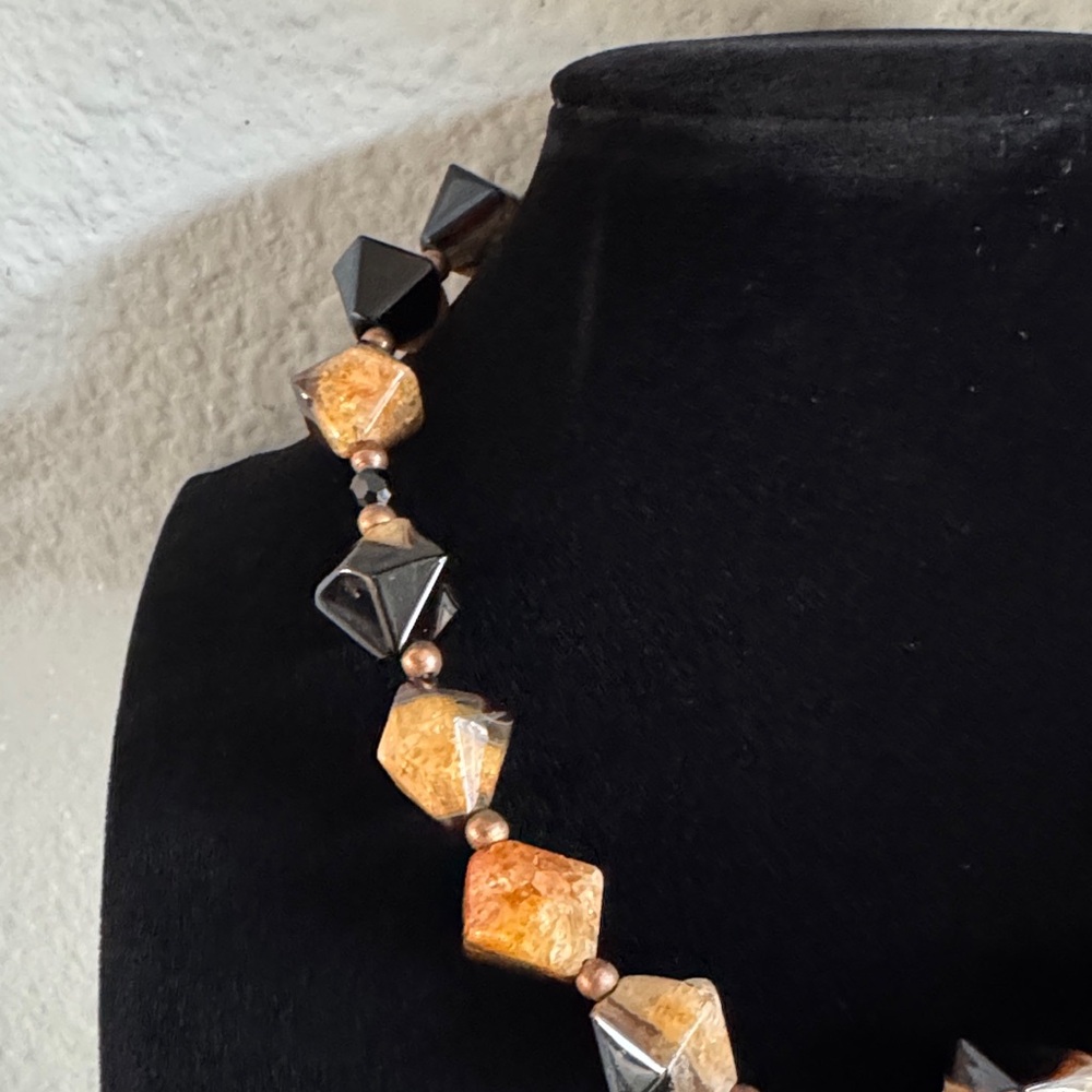 NWOT Beaded Necklace with Sterling Silver Citrine Pendant - Picture 7 of 8